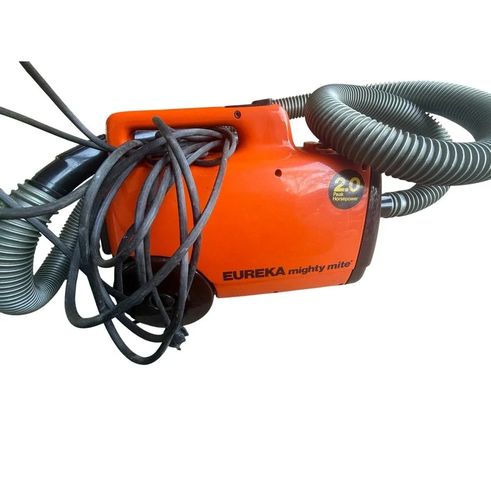 Vintage Eureka Vacuum Mighty Mite 3112A Orange Canister 2.0 Works well! Tested